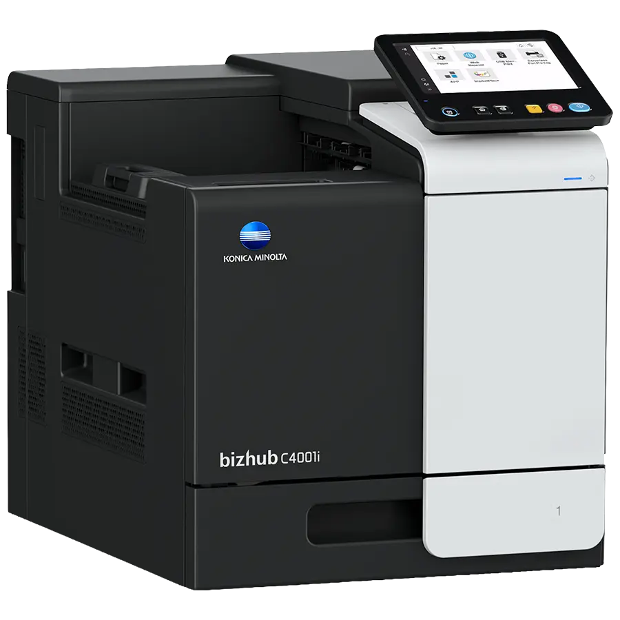 Konica Minolta bizhub C4001i colour printer, left side view