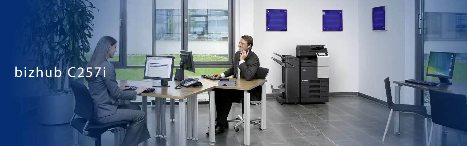 Konica Minolta bizhub C257i A3 colour multifunction copier in a modern office